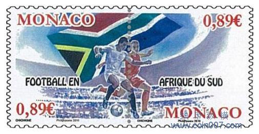 世界各国发行的南非世界杯足球赛邮票 钱币纵